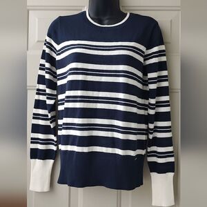 Nautica stripe blue white Sweater size S